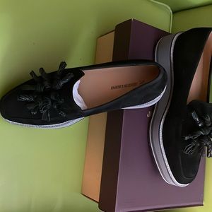 NewTassel Loafer, black kid suede,size 8.5.